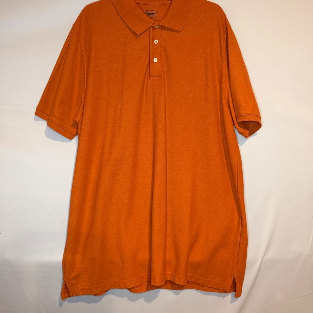 The Foundry Supply Co Mens 2XL Orange Short Sleeve Polo Shirt Cotton Blend